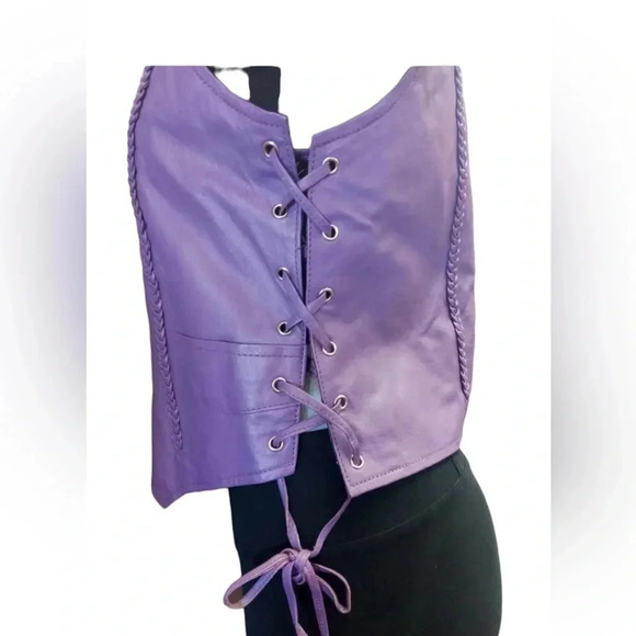 Bikers Club Violet Nylon Motorcycle  Adjustable Vest Size Medium - Picture 4 of 11